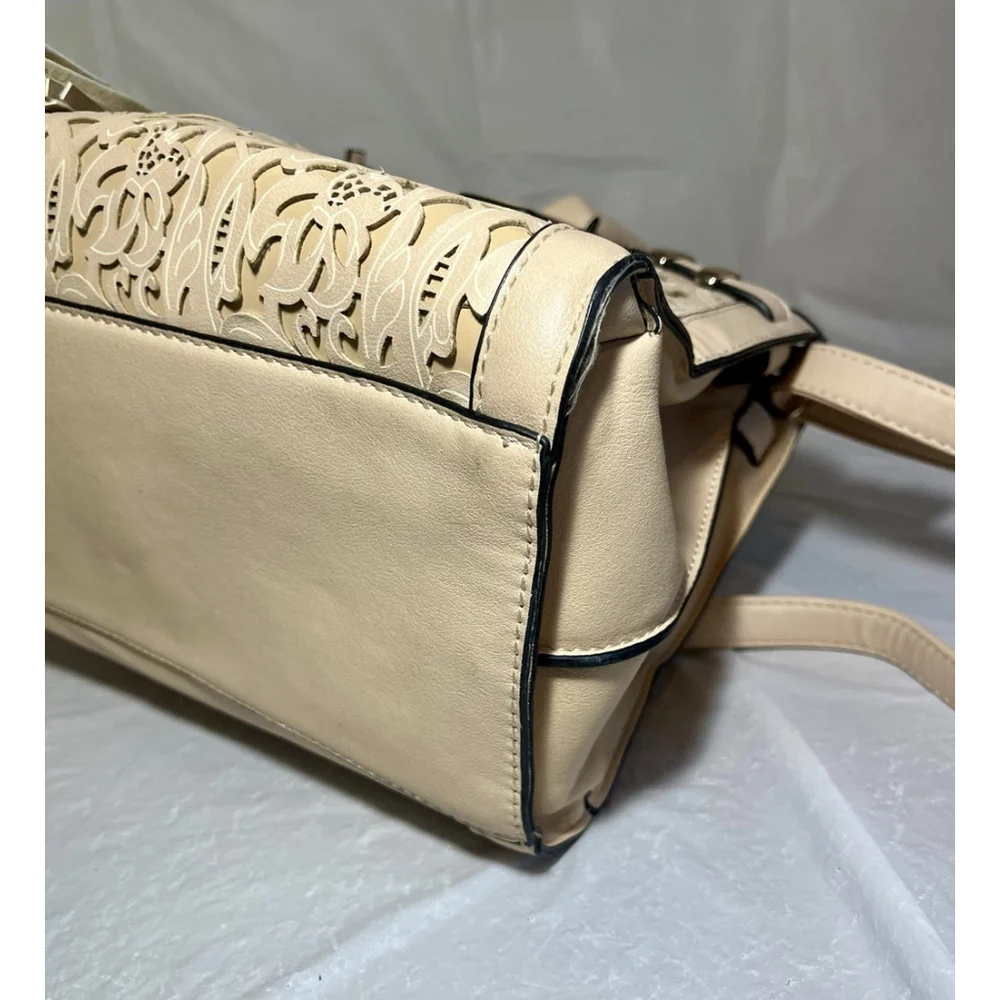 ALDO Aribella satchel bag beige Intricate laser-cut crossbody